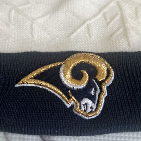 NFL Los Angeles Rams Women's Beanie Hat with Snowflake Detail - Picture 9 of 11